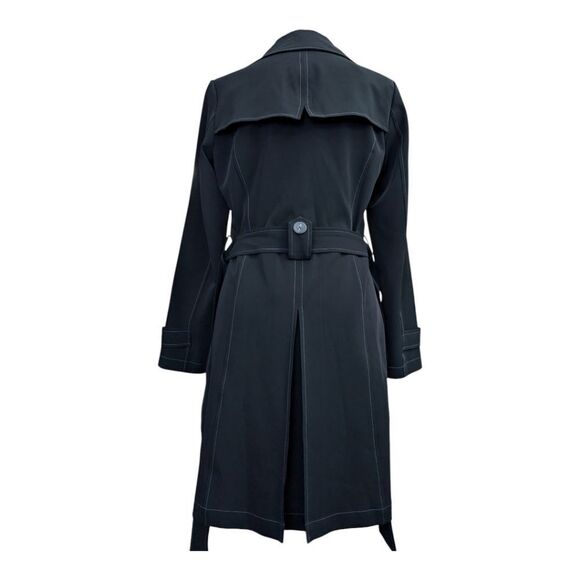 Wanko timeless trench black whitestich accent trench coat size s EUR size 36 - Picture 1 of 12